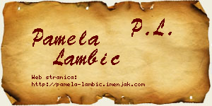 Pamela Lambić vizit kartica
